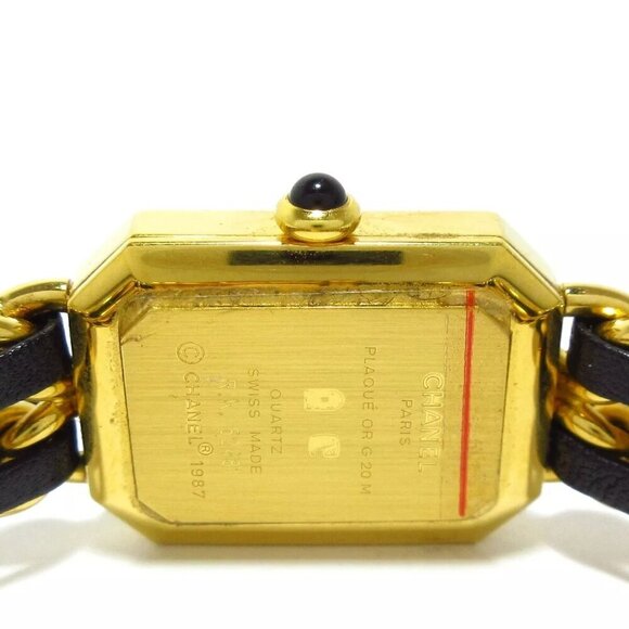100% Authentic CHANEL Premiere Gold Black Women's Wrist Watch 1464-100524 - Picture 11 of 12